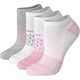 Hanes womens No-show Socks, 4 Pairs, Absolute Active Socks for Women, Moisture-wicking, Cushioned