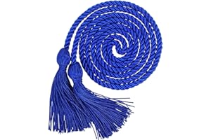 SAMDEEMI Single Color Graduation Honor Cord with Tassel 68" Long for Bachelor Gown for Graduation Students, Royal Blue