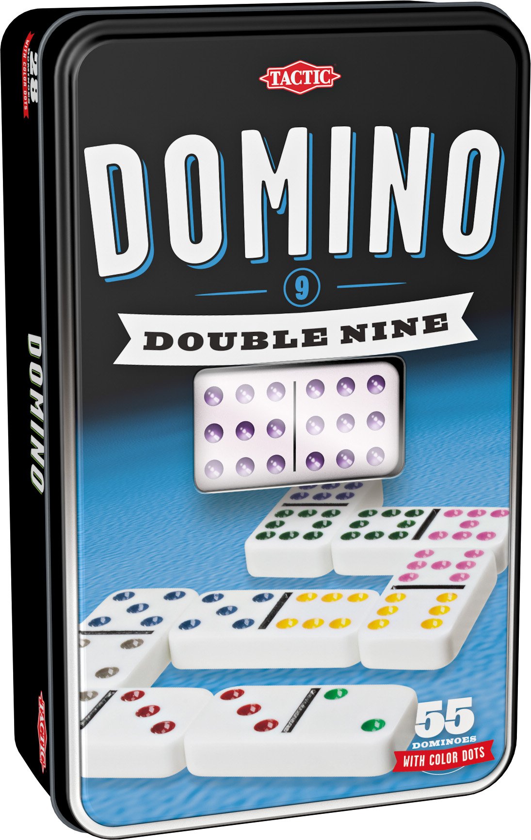 Tactic D9 domino in tin with window