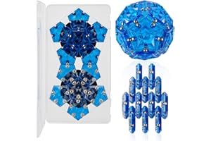 LAFFTRAK Magnetic Fidget Sphere Magnet Toys - Crystal Blue - Magnets Sensory Toys - 12 Piece Set - Creativity Beyond Imagination, Inspirational, Recreational, Fun Desk Toy for Adults