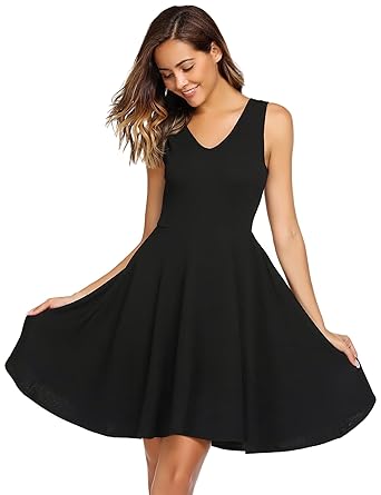 Beyove Damen Polka Dots Wickelkleider V- Ausschnitt Jersey Kleid Wickeloptik Partykleider