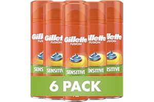 Gillette Fusion5 Ultra Sensitive Shave Gel, 7oz, Pack of 6