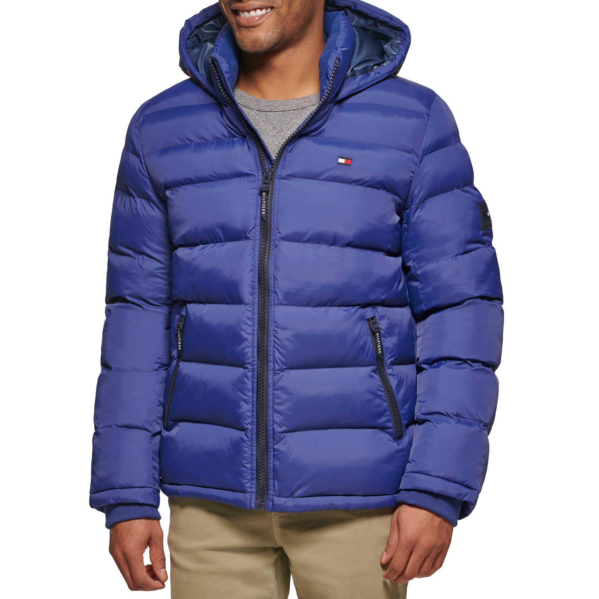Tommy Hilfiger Men's Hooded Puffer Jacket, Royal Blue, XX-Large Image