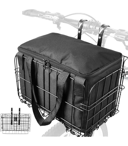 Front Bike Basket With Holder - Iron Material Scooter Basket For Outdoor Cycling 35x26x26cm