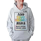 Custom Hoodie Design Your Own Personalized Hoodie Add Your Own Text Photo Front & Back Side Sweatshirt