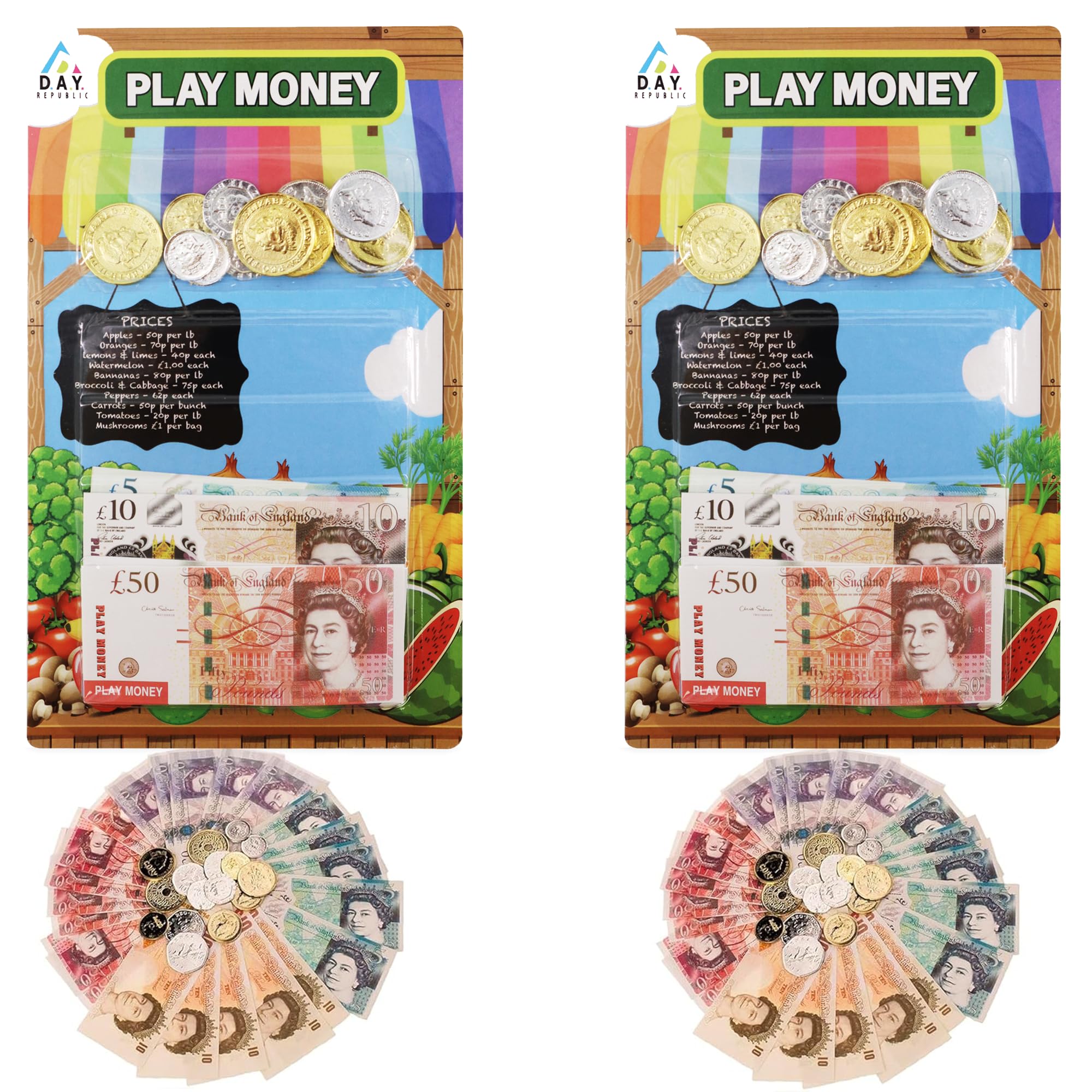 Sterling Pound Play Money Currency for Educational Learning - Bank and Shop Role Play - Literacy - Numeracy - Pretend Play Set - Fake Money Cash UK (2pk Play Money) — image 1
