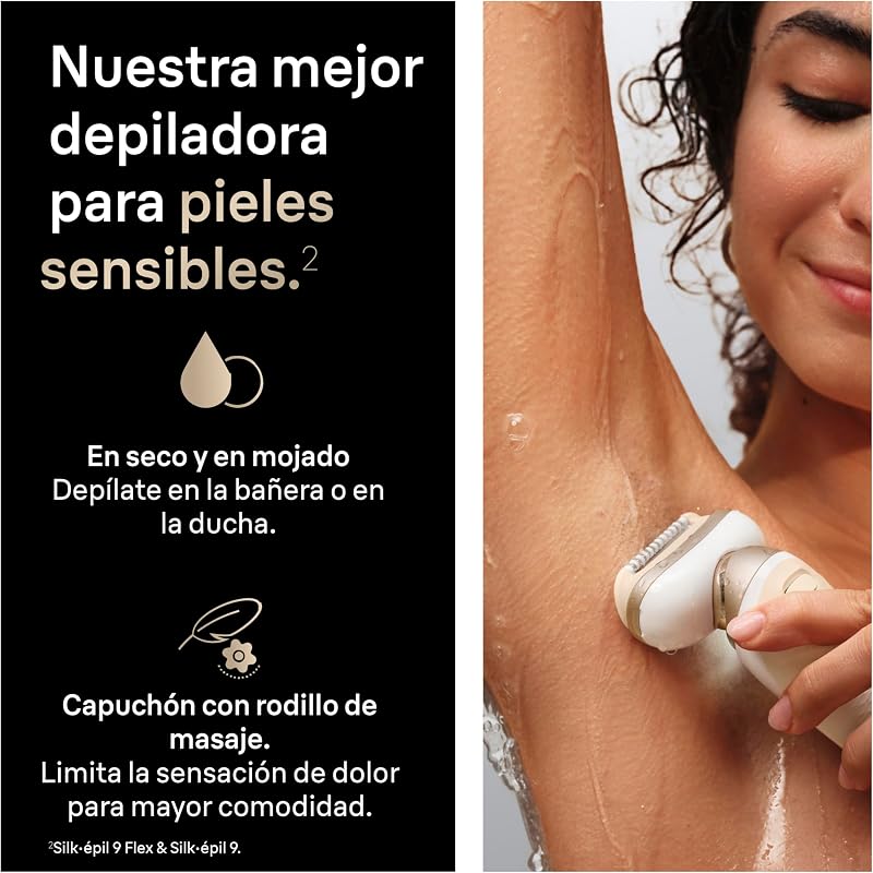 Silk·épil 9 Flex SkinSpa Depiladora Eléctrica Mujer, 9-042 3D, Oro — foto 5 de 8