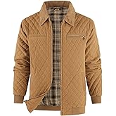 Mr.Stream Men's Diamond Quilted Cotton Duck Canvas Insulated Plaid Flannel Lined Padded Jackets