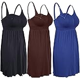 iloveSIA Nursing Gowns with Built-in Nursing Bra-3-Pack Breastfeeding Night gown-Comfort Soft for Labor Postpartum Hospital