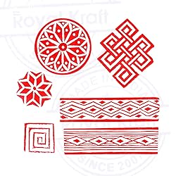 Pottery Print Blocks Retro Border Geometric Design