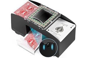 GROWNEER 1-4 Deck Automatic Card Shuffler, Poker Shuffler Machine with Rubber Silencer, Lower Noise, Casino Card Electric Shuffler, Playing Card Shuffler for UNO, Phase 10, Skyjo, Skip Bo Home Card Game