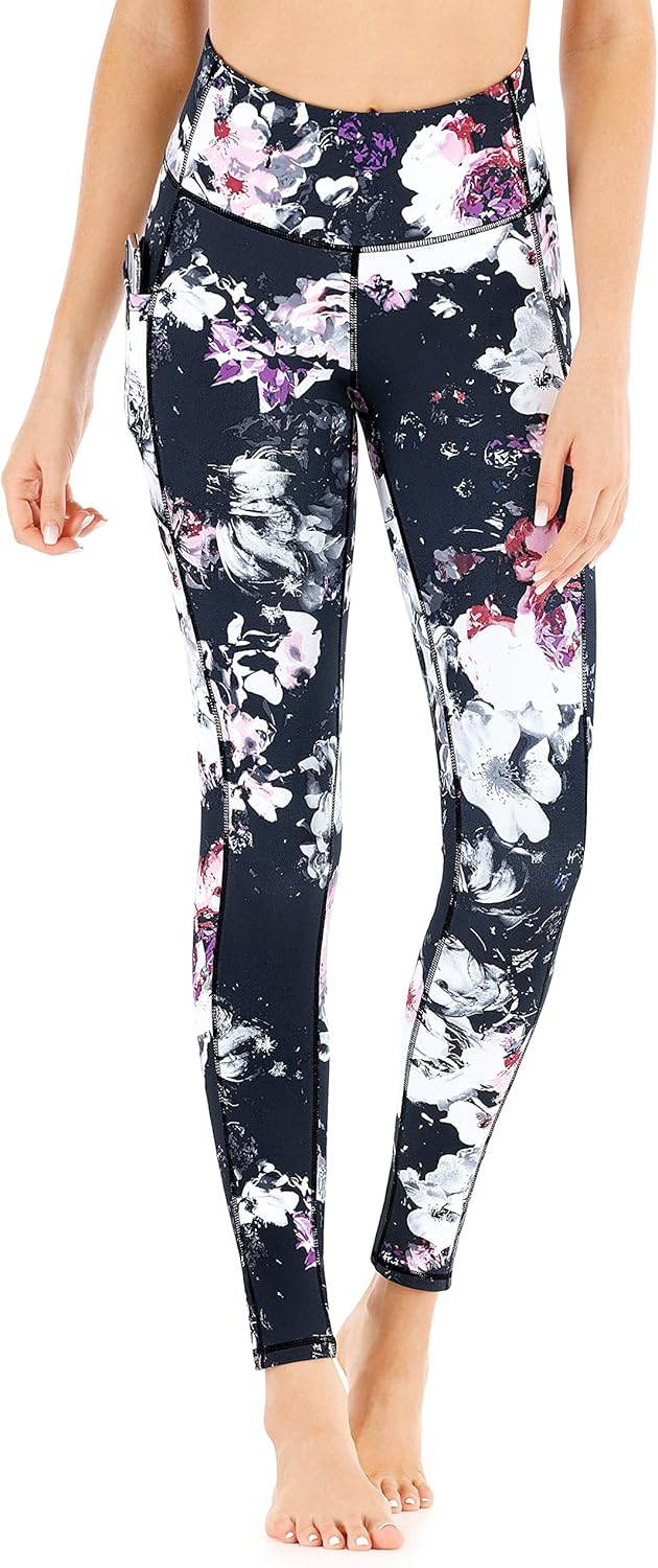 Heathyoga Women’s Printed Leggings with Pockets High Waisted Printed Yoga Pants with Pockets Workout Leggings Running Tights: Clothing