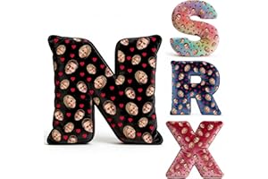 RIRIX Custom Face Pillow - Personalized Letter Shape Pillow for Valentine's Day Fanny Photo Pillow Room Sofa Decor for Boyfri