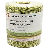 Electric Fence Polywire 1312 Feet，400 Meters 6 Conductors Portable Electric-Fence Rope for Reliable Conductivity and Rust Resistance