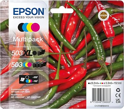Epson 503XL Chillies Ink Cartridges CMYK WorkForce Expression