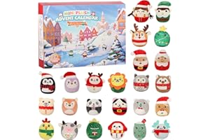 JILPAK Advent Calendar 2025 Christmas Mini Plush Toys - 24 Days 3.15'' Micro Cute Squishy Plushies Toy Kids Advent Calendar, Collectible Soft Mini Stuffed Animal for Kids Boys Girls Young Adult
