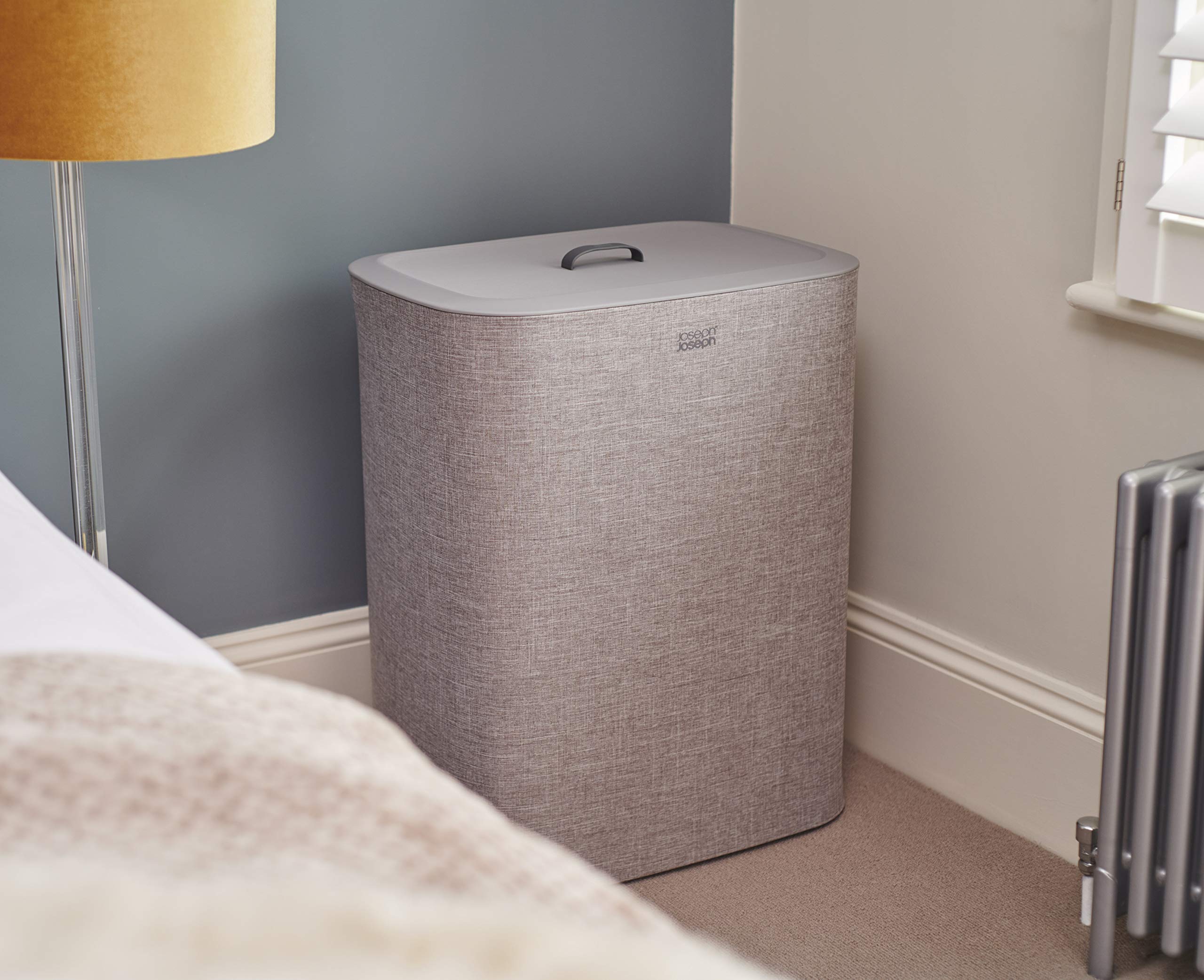 Joseph Joseph Tota 90 liter/23.8 gallon Laundry Hamper Separation Basket with lid, 2 Removable Washing Bags with Handles - Gray