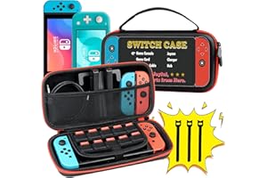 SHINEEKEE Switch Carrying Case for Nintendo Switch OLED/LITE, Protable Slim Light Travel Storage Bag Pouch for Console Joycon & Video Game Accessories, Protective Hard Shell Cover with Handle, Gift to Boy Girl