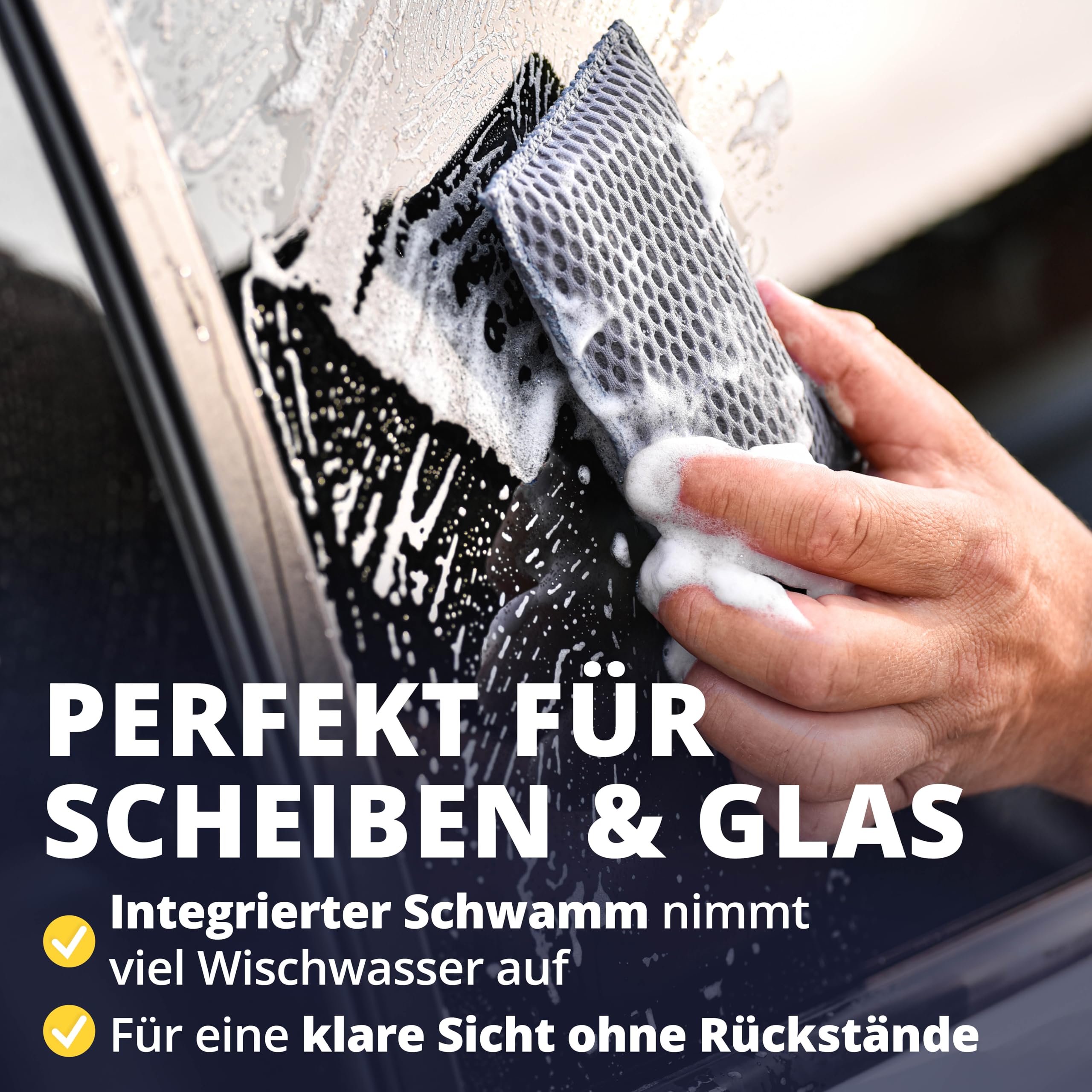 LICARGO Insektenschwamm Auto 3er Set – Mikrofaser-Waben für lackschonende Reinigung – Entfernt Insektenreste, Vogelkot & Baumharz von Glas, Lack & Kunststoff – Fliegenschwamm Auto 13 x 8 cm 6