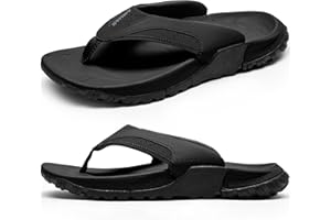 AIRHAS Mens Arch Support Walking Flip Flops Durable Comfort Outdoor Thong Sandals for Men Non Slip Summer Beach Sandals