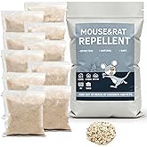 Mouse Repellent Pouches 10 Pack, Rat Mice Repellent Indoor, Mouse Deterrent Outdoor, Pest Control Natural Peppermint Oil to Keep Mice Away from Garage, Car & Garden
