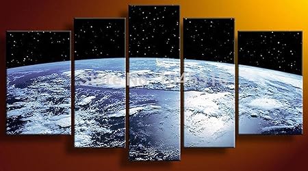 Fashiontopdearls Terre 5 Panneaux Carte Du Monde Sur Toile