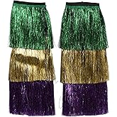 YONGHS Glitter Tinsel Leg Warmers Disco Fringe Stretch Boot Covers Dress Accessories For Mardi Gras