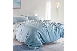 SLEEP ZONE Bedding Duvet Cover Sets Printed Ombre Color 120gsm Ultra Soft Zipper Closure Corner Ties 3 Pieces, Ombre Grey Blue, King (104x90 inch | 2 Pillow Shams)