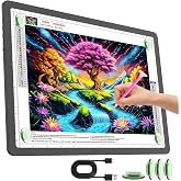 TOHETO Rechargeable A4 Light Pad for Diamond Painting, Ultra Bright Tracing Light Box for Drawing, Wireless Lightbox for Tracing and Drawing, Cordless Diamond Art Light Board for Sketching (Black)
