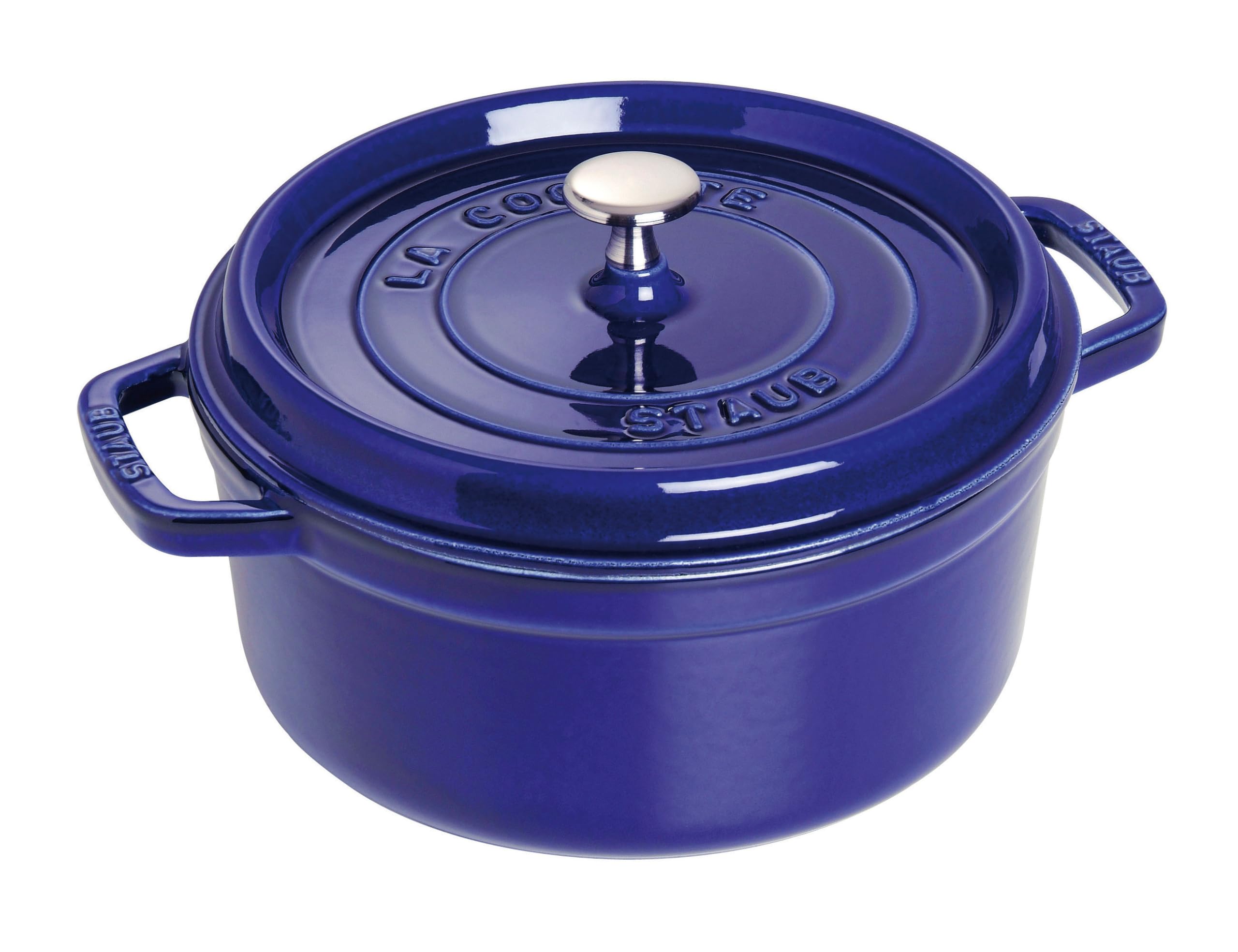 STAUB Cocotte, Gusseisen Bräter, Alle Herdarten inkl Induktion, Rund, 22 cm, 2,6 L, Dunkel-Blau