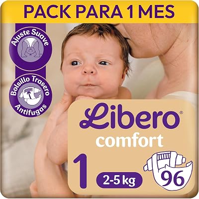 Fraldas Comfort 1 para bebés, 2-5 kg, 96 unidades