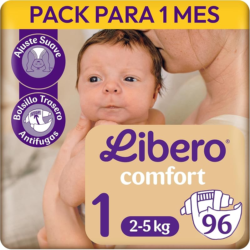 Fraldas Comfort 1 para bebés, 2-5 kg, 96 unidades