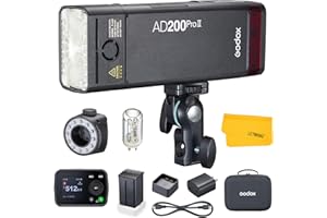 GODOX AD200Pro II AD200 Pro II Flash Strobe, 2.4G TTL Pocket Flash Light, 200W HSS 1/8000s 2900mAh Battery, Bi-Color Versatil