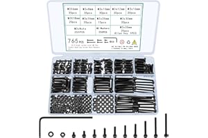 TOOINKCV 765 Pcs M3 Screws Bolts and Nuts Assortment Kit, Small Hex Socket Head Cap Screws Assorted Nuts and Bolts, M3 Metric Screw Assortment Set with Washers