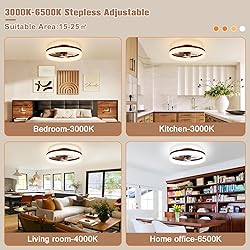 VOLISUN Farmhouse Ceiling Fans with Lights and