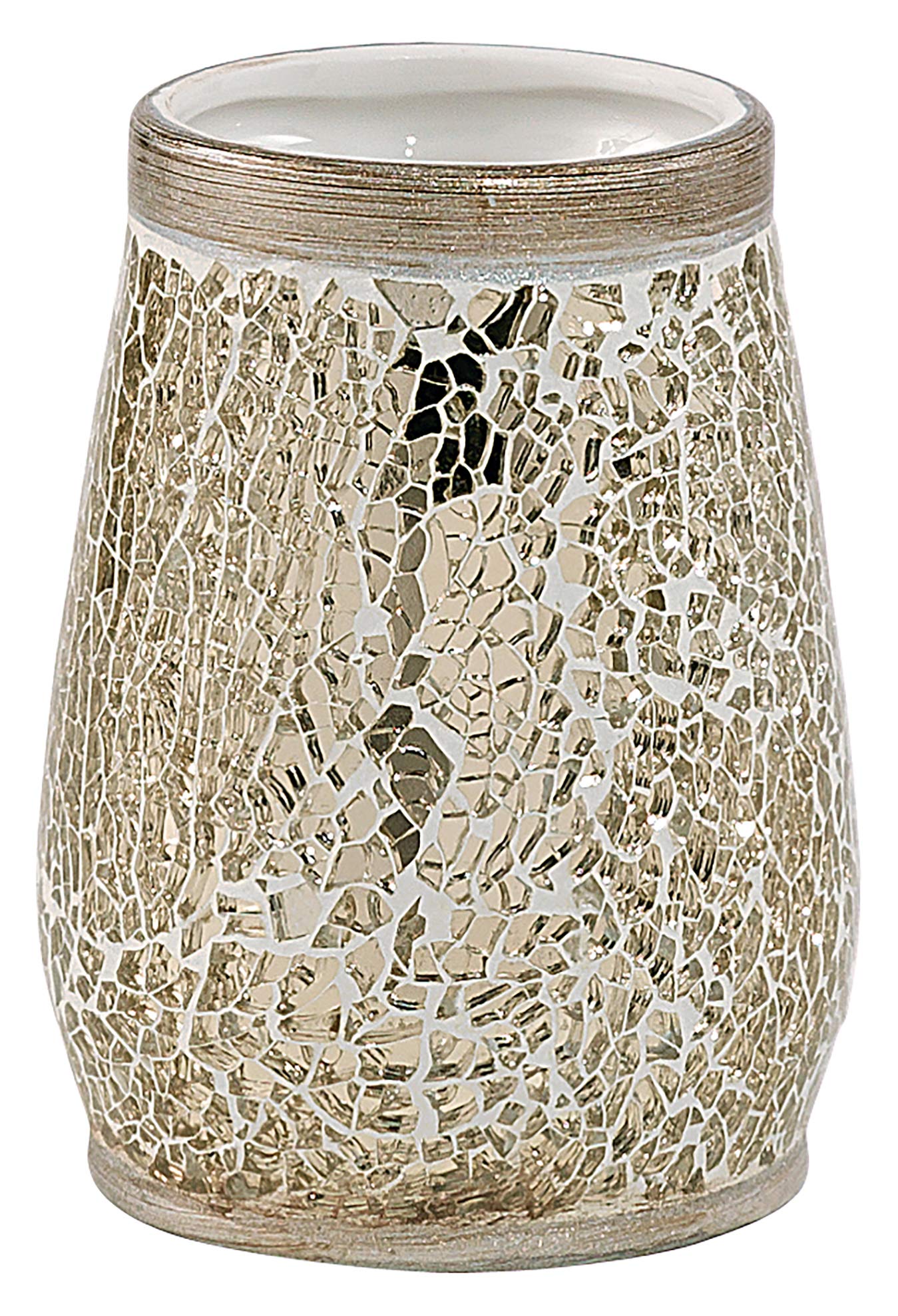 Gedy Toothbrush Holder, Glass Ceramic, Beige/Gold, 8,5x8,5x11,3 — image 1