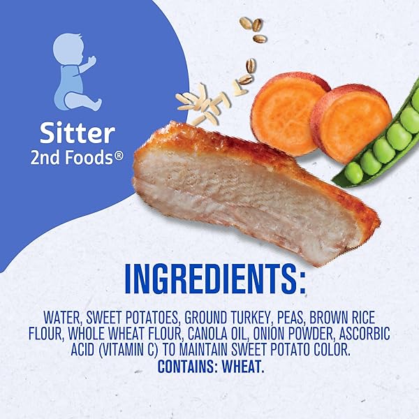 GERBER TURKEY & RICE PUREE BABY FOOD, 4 OZ TUBS, 2 CT