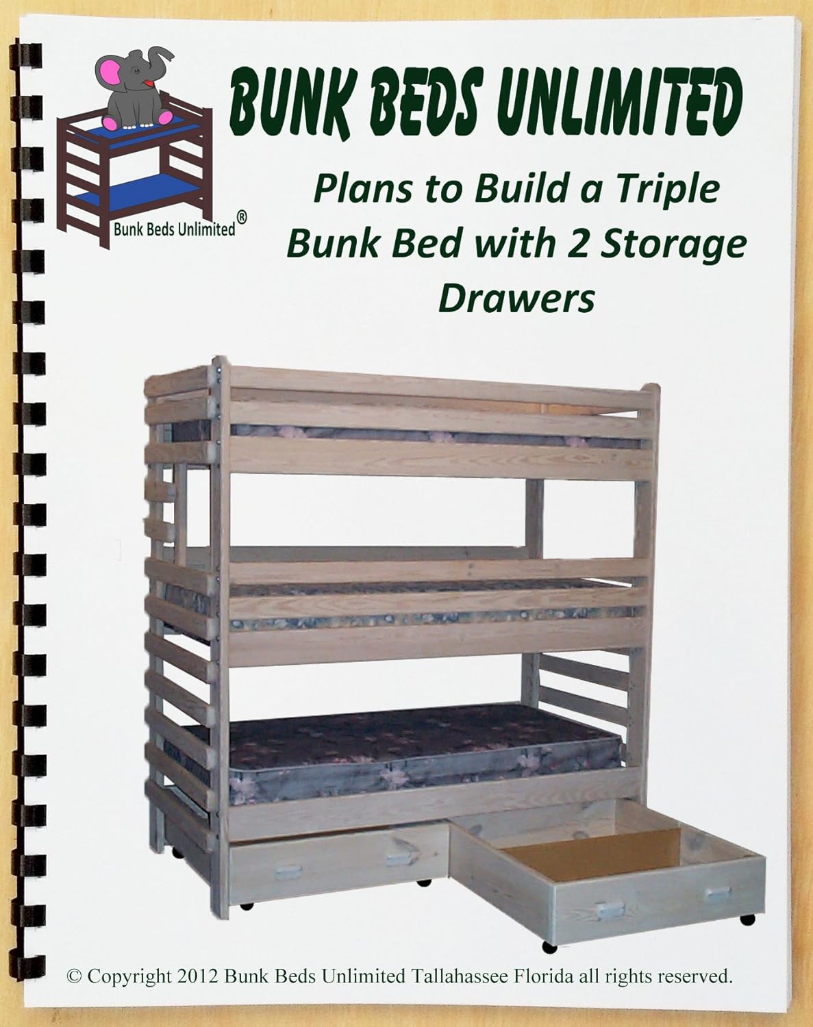 triple bunk bed with storage