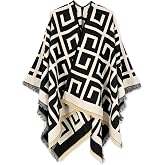 Moss Rose Women's Travel Plaid Shawl Wrap Open Front Poncho Cape for Fall Winter