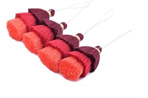 KONMAY Bulk 20pcs Tri-Layered Tassels with Hanging Loop for Jewelry Making, Clothing