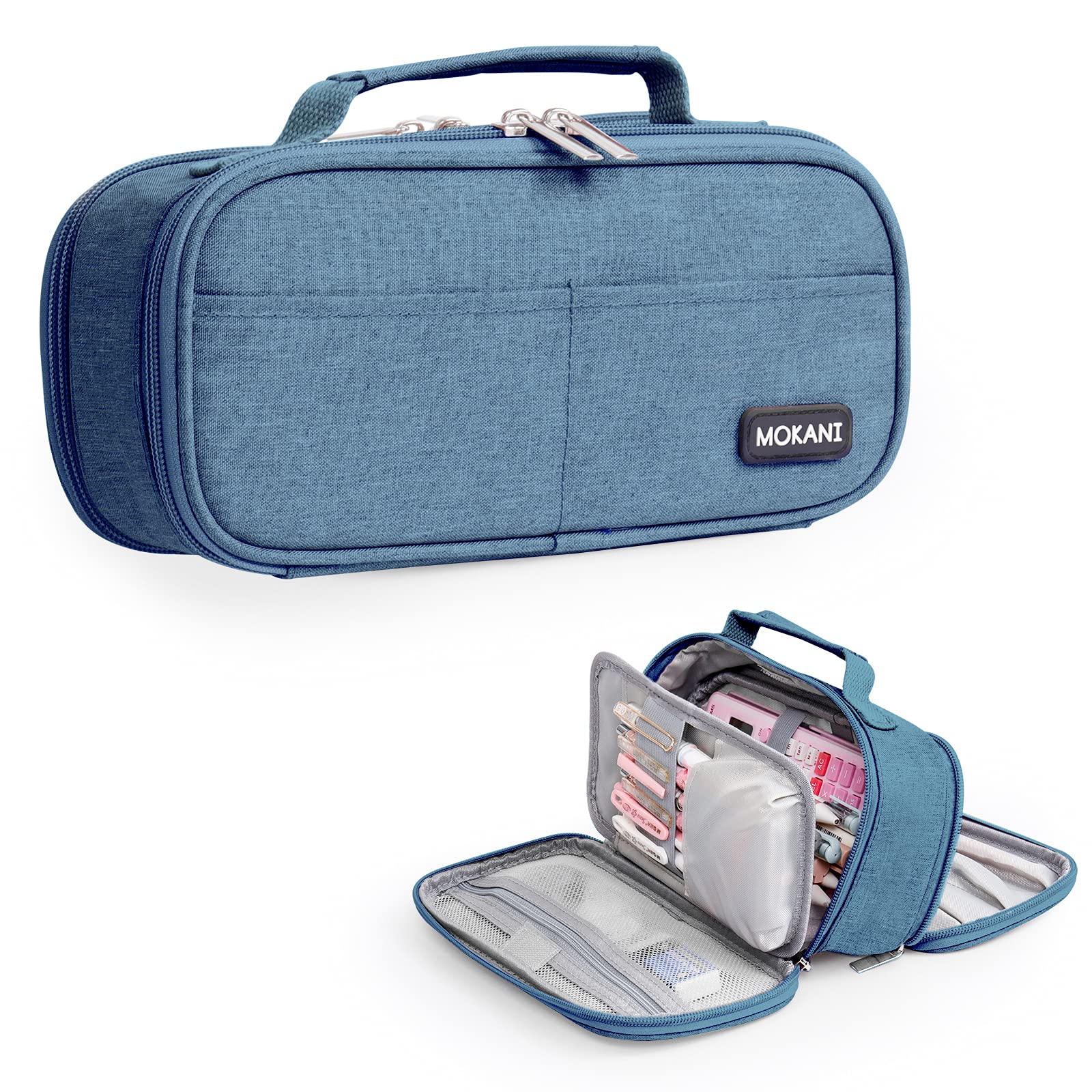 MOKANI Large Pencil Case, Big Capacity Pencil Cases for Girls Boys, Stationery Storage Pen Bag Pouch Aesthetic Exam Pencil Organiser for High School Office Kids Students Teens Women Adults