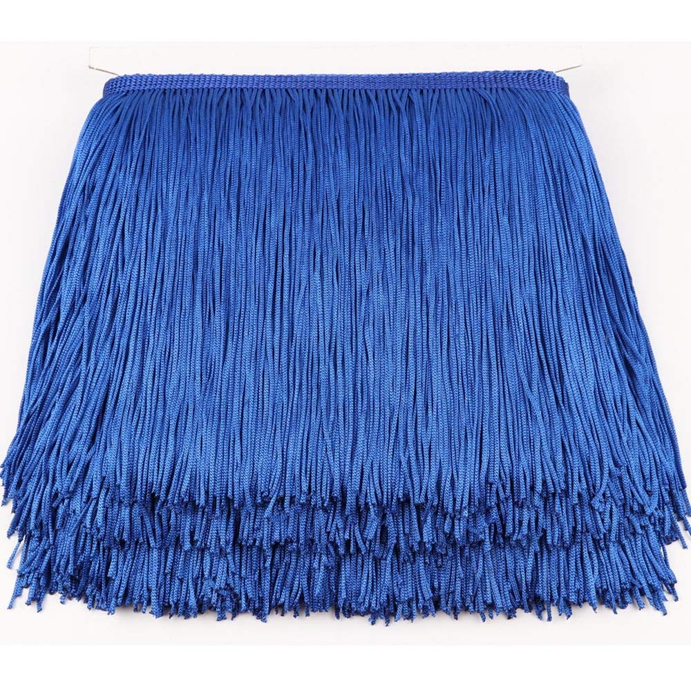 Photo 1 of Heartwish268 Fringe Trim Lace Polyerter Fibre Tassel 8inch??? Wide 10 Yards Long for Clothes Accessories and Latin Wedding Dress and DIY Lamp Shade Decoration Royal Blue