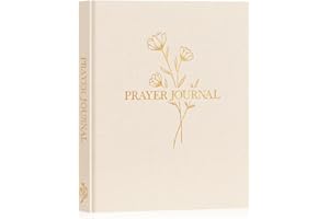 Lanpn Bible Prayer Journal for Women Men, 68 Weeks Linen Bible Study Journal Christian Prayer Notebook Planner with Scripture