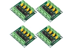 Diitao 4PCS PC817 4-Channel Optocoupler Isolation Board Voltage Converter Adapter Module 3.6-30V Driver Photoelectric Isolated Module for Triode, MOS Tube, Low Power Relay Module(4PCS 4Channel)