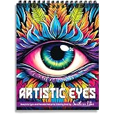 SOUTHERN LOTUS Artistic Eyes Spiral Coloring Book for Adults Women Teens to Relax Stress Relief, Unleash Your Creativity with Designs