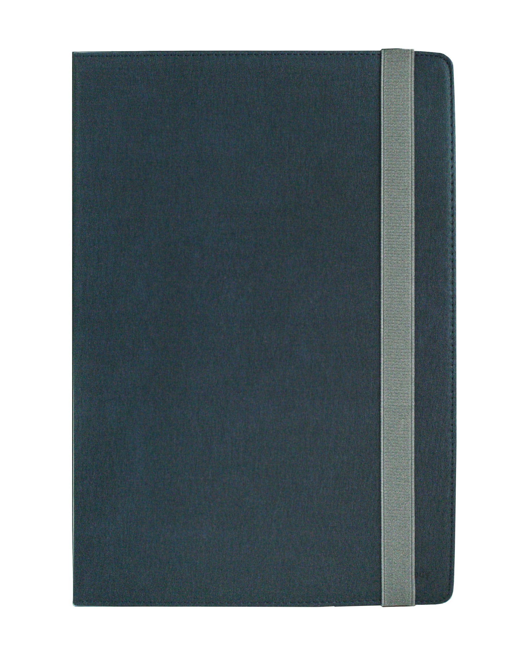 Emartbuy Universal 11.6-12.5 Inch Dark Blue Multi Angle Folio Wallet Case Cover With Card Slots Grey Interior Grey Elastic Strap and Stylus Pen Compatible With Selected Devices Listed Below