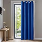Deconovo Eyelet Curtain 108 Inch Drop 52x108 Royal Blue Blackout Panel