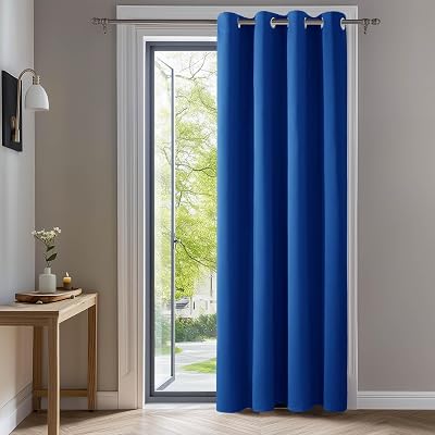 Deconovo Eyelet Curtain 108 Inch Drop 52x108 Royal Blue Blackout Panel