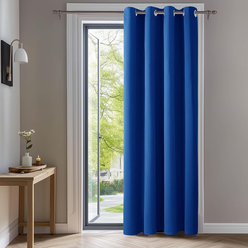 Deconovo Eyelet Curtain 108 Inch Drop 52x108 Royal Blue Blackout Panel