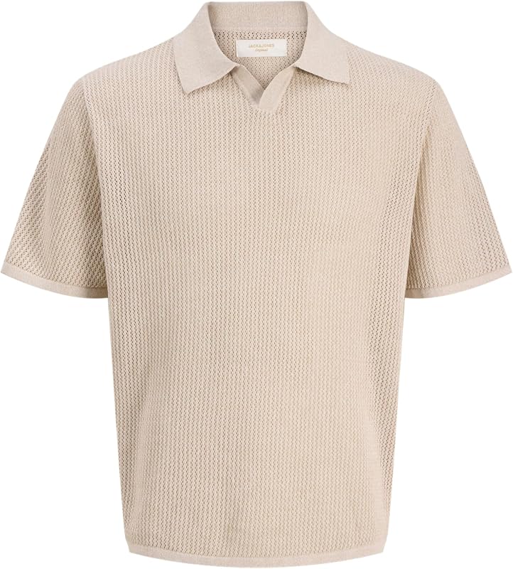 Jorcassis Knit Twisted Split Neck Polo